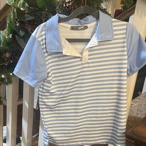 Classic Blue and White Striped Polo for Kids